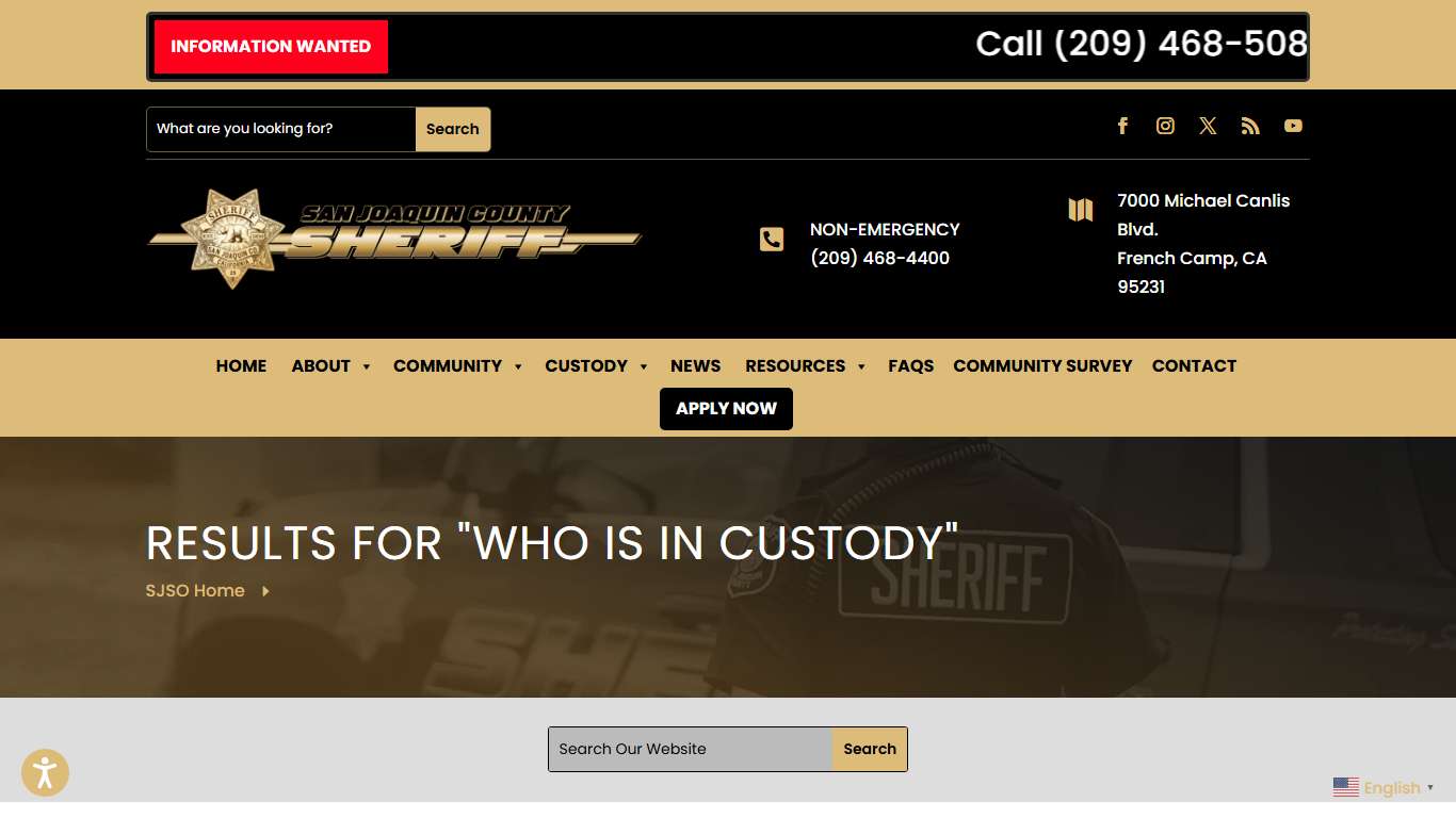 who is in custody | San Joaquin County Sheriff's Office